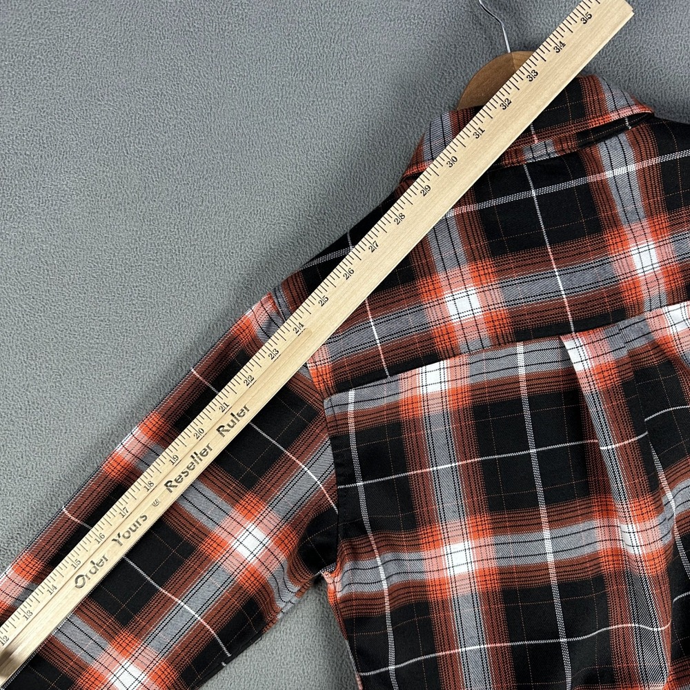 Dixxon Flannel Shirt Womens Medium Orange Black Bucky Lasek Skater Garage Punk - Picture 7 of 10
